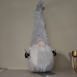 NWT Silver Gray Ski Gnome Plush